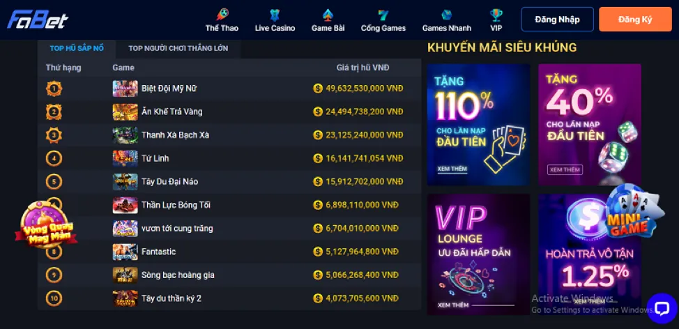 Chương trình VIP U888bet